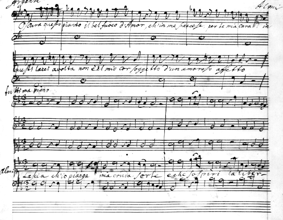 Handel Lascia chio pianga autograph score 1711